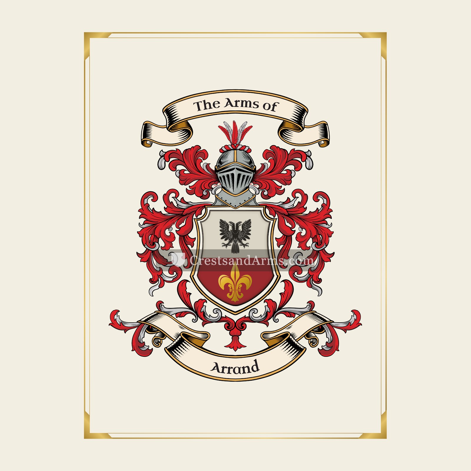 With gold border