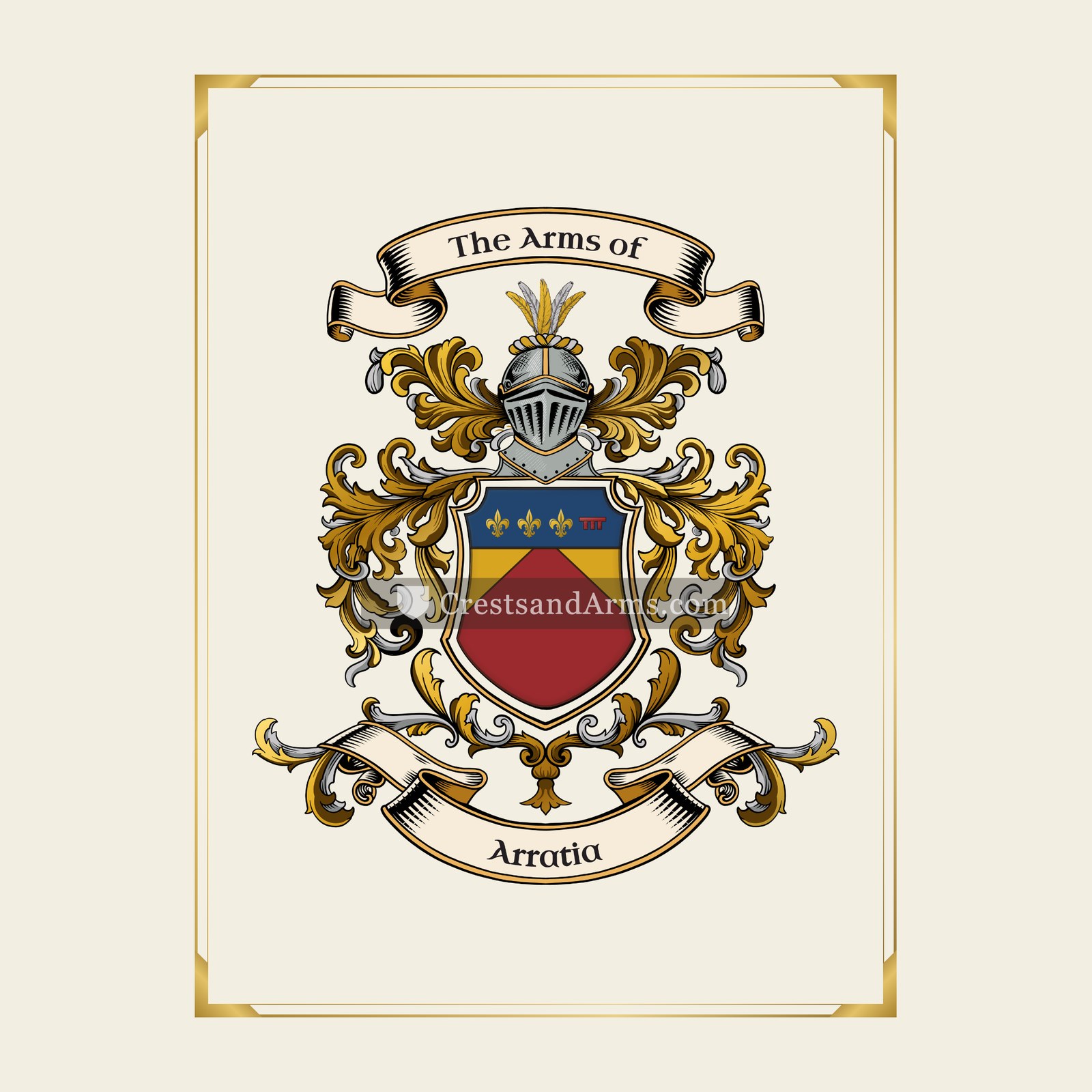 With gold border