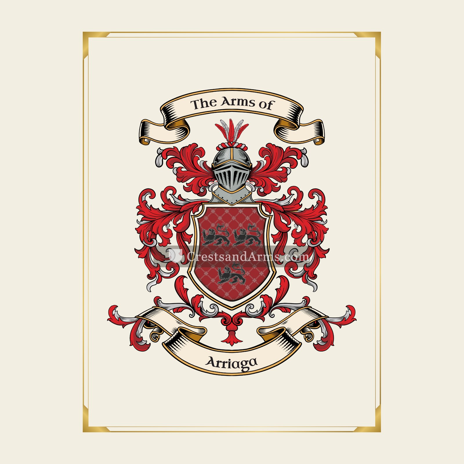 With gold border