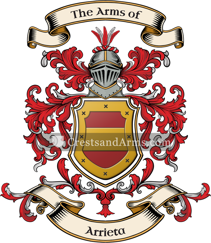The Arrieta coat of arms, drawn from the recorded blazon