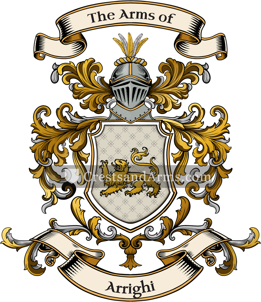 The Arrighi coat of arms, drawn from the recorded blazon