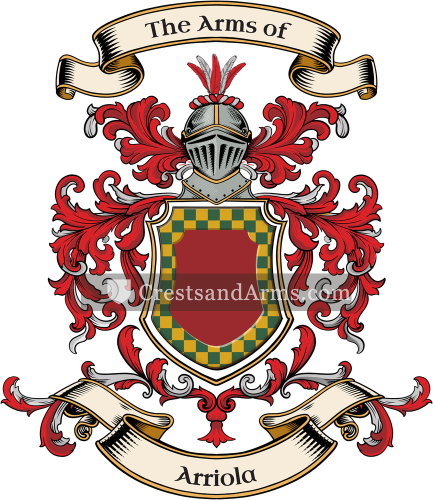The Arriola coat of arms, drawn from the recorded blazon