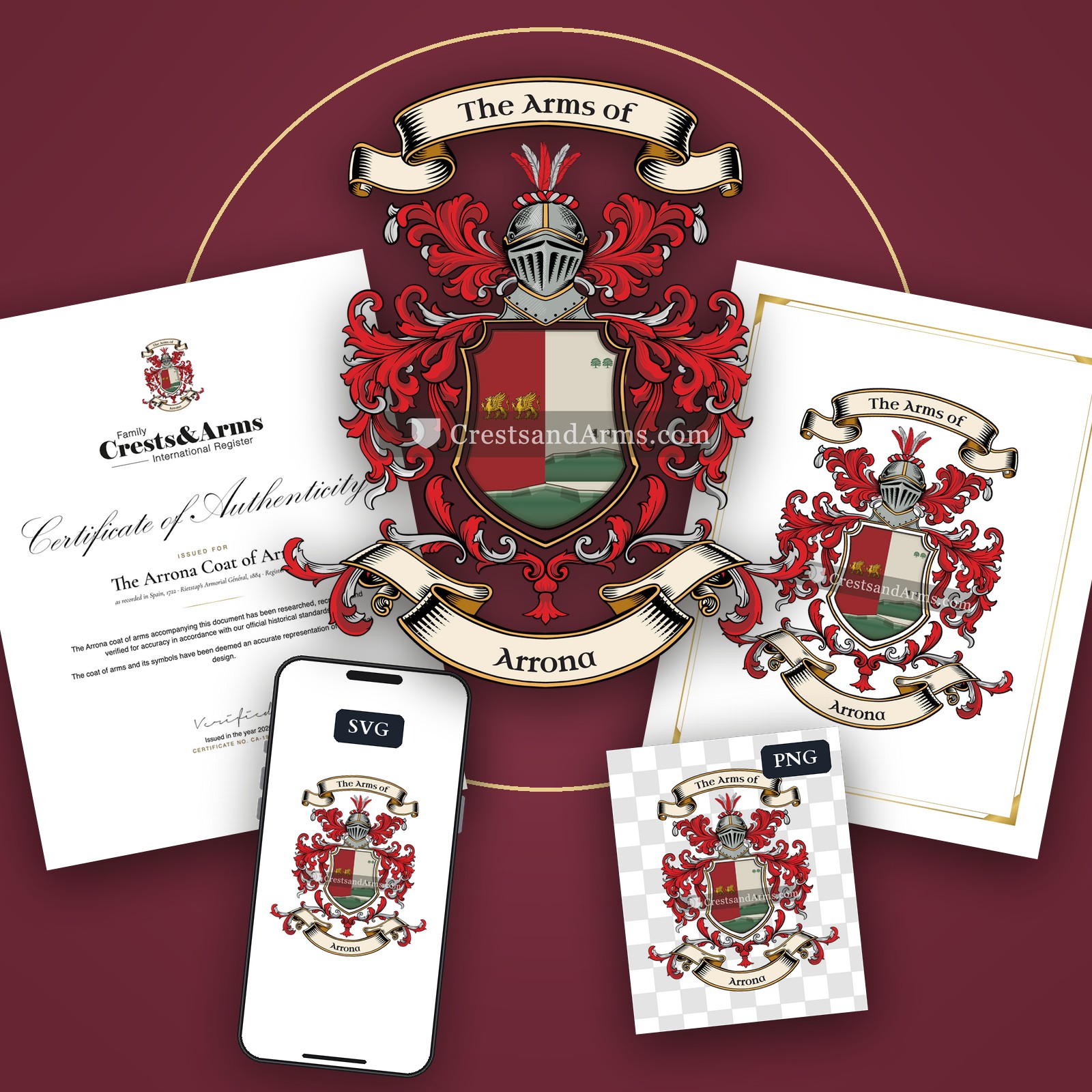 The Arrona arms on the coat of arms — digital pack