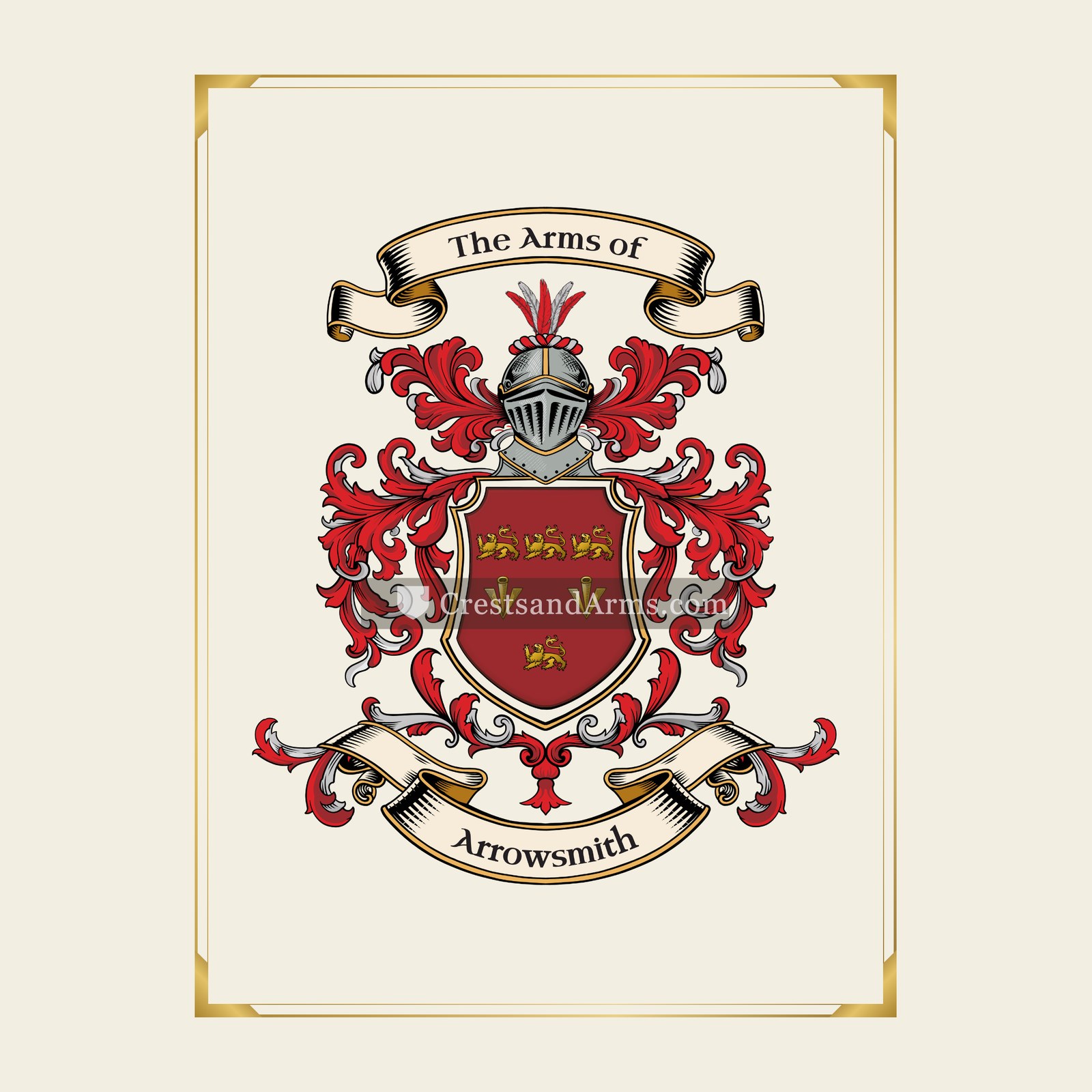With gold border