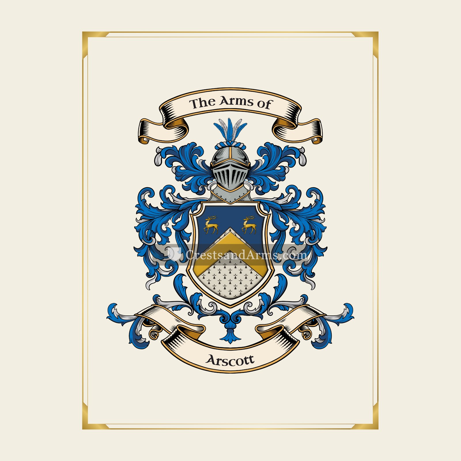 With gold border