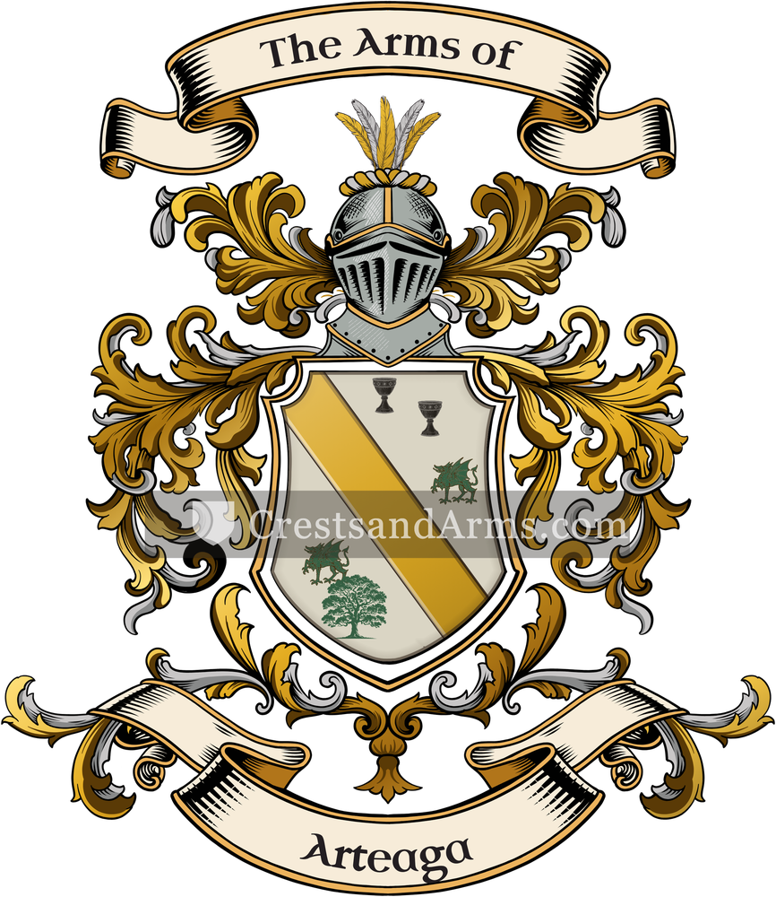 The Arteaga coat of arms, drawn from the recorded blazon