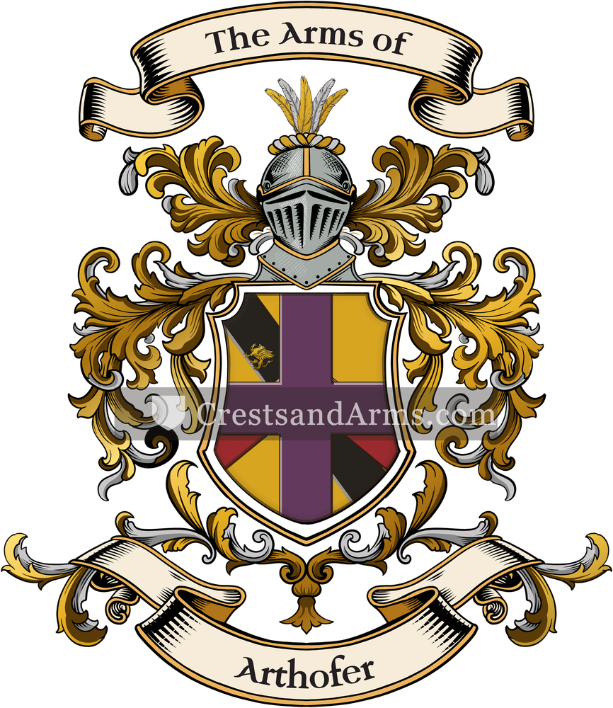 The Arthofer coat of arms, drawn from the recorded blazon