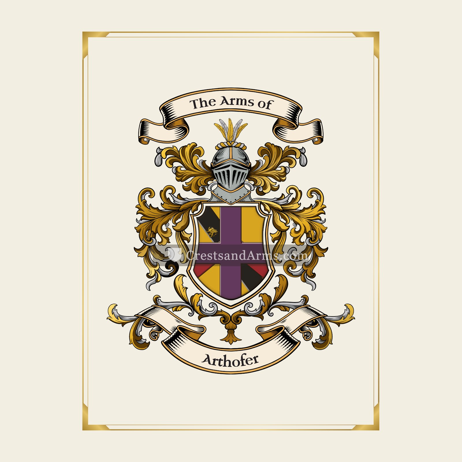 With gold border