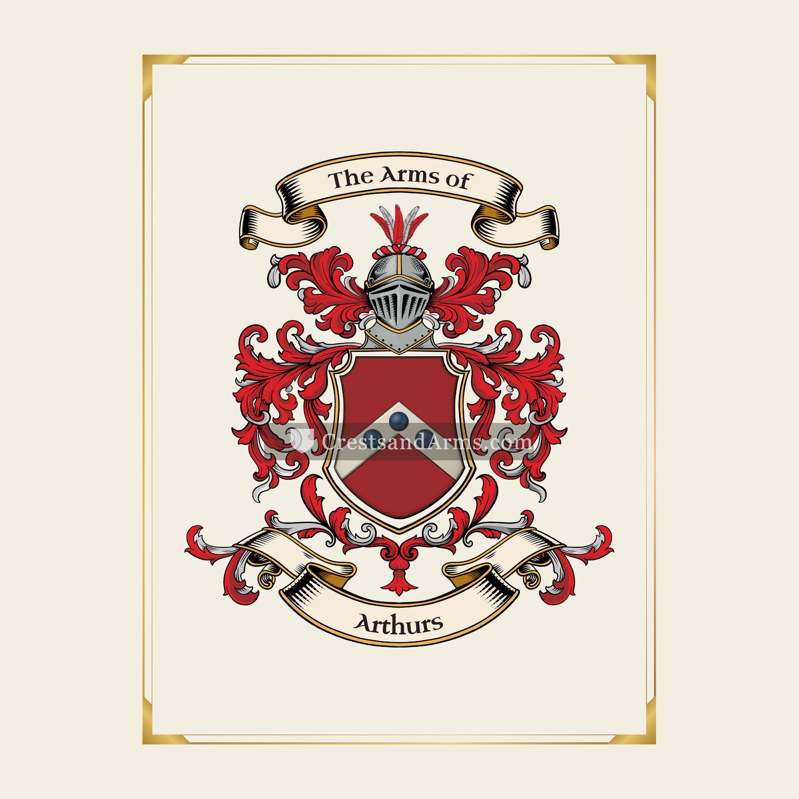 With gold border