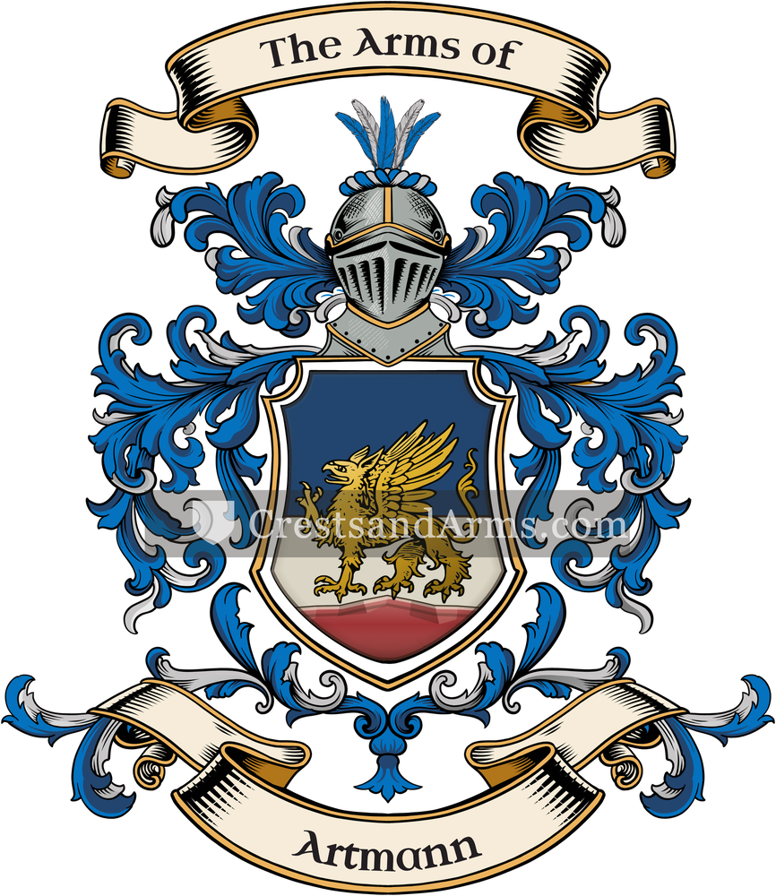 The Artmann coat of arms, drawn from the recorded blazon