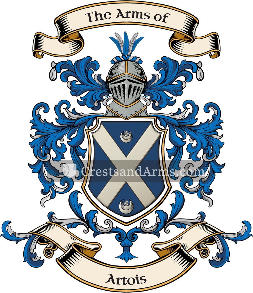 The Artois coat of arms, drawn from the recorded blazon