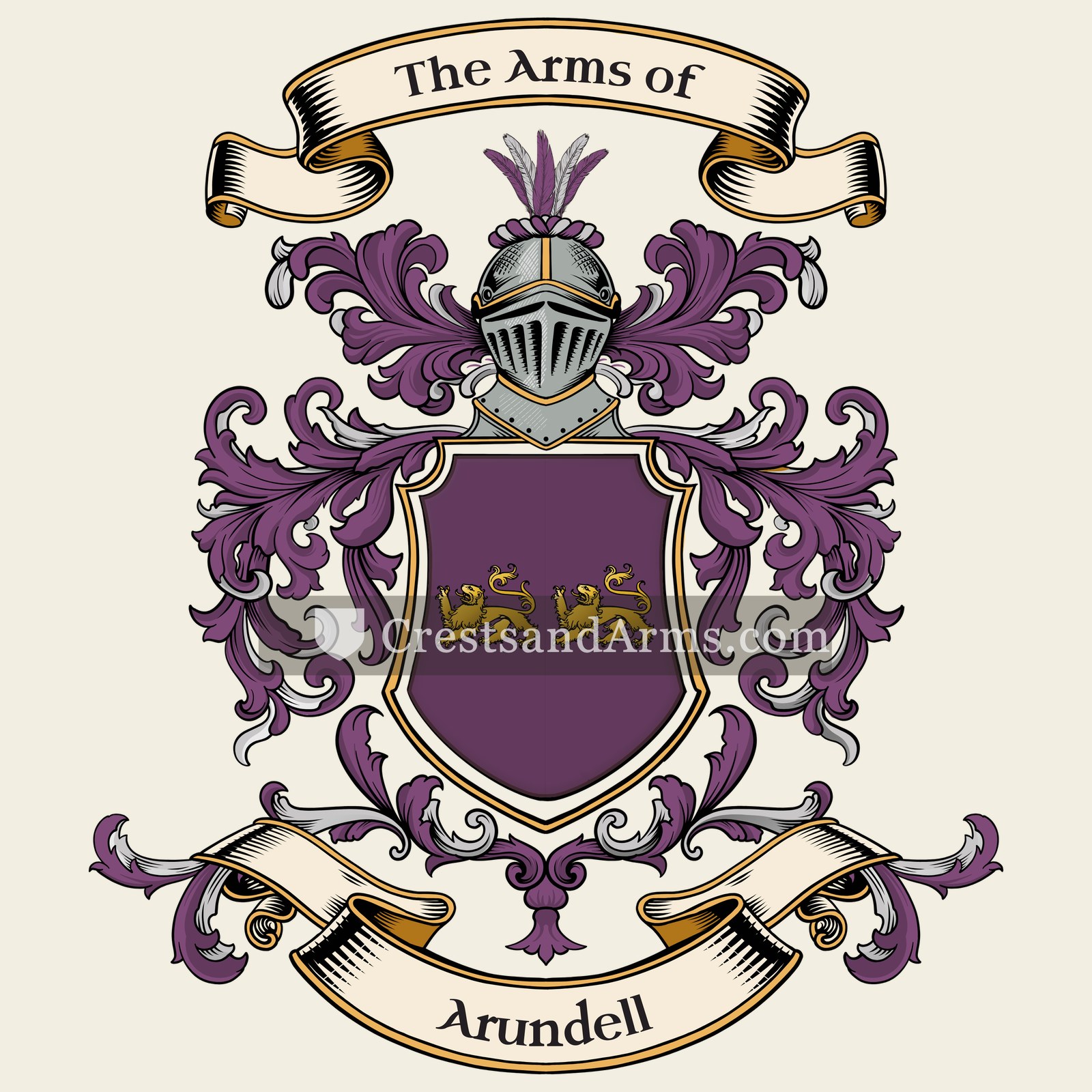 The Arundell coat of arms, drawn from the recorded blazon