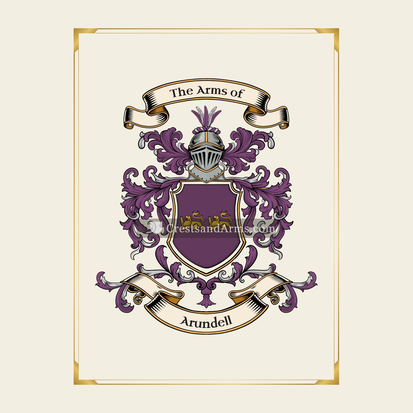 With gold border