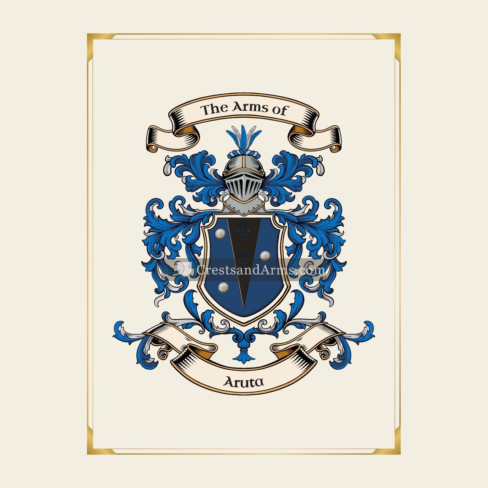 With gold border