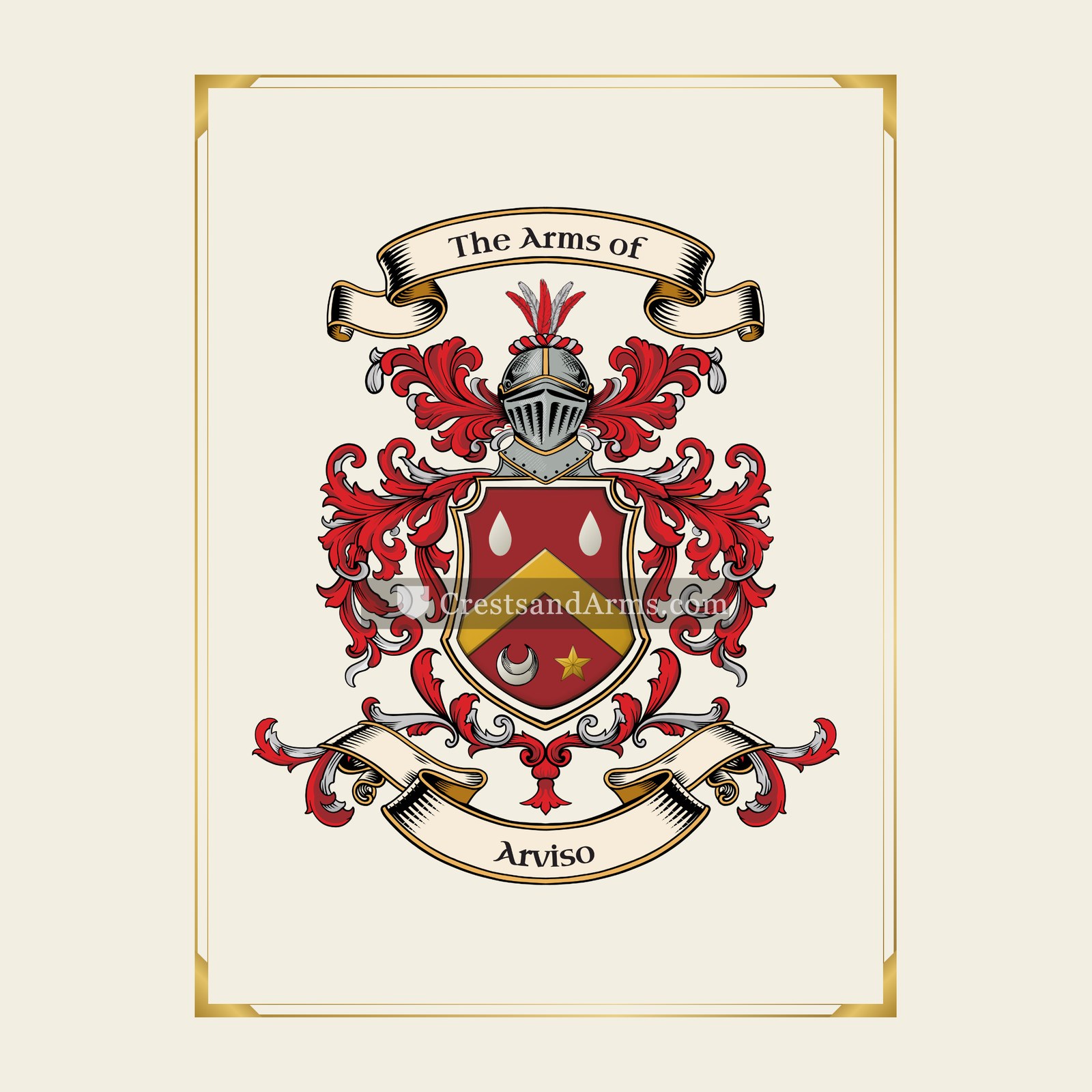 With gold border
