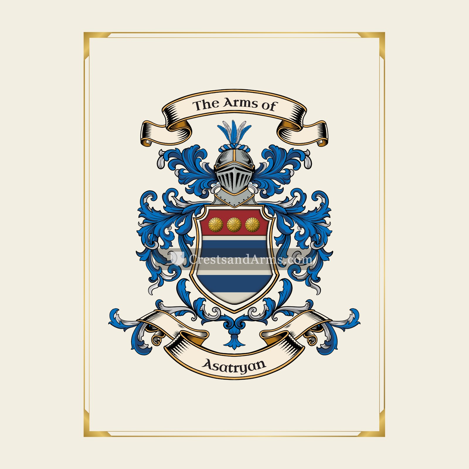 With gold border