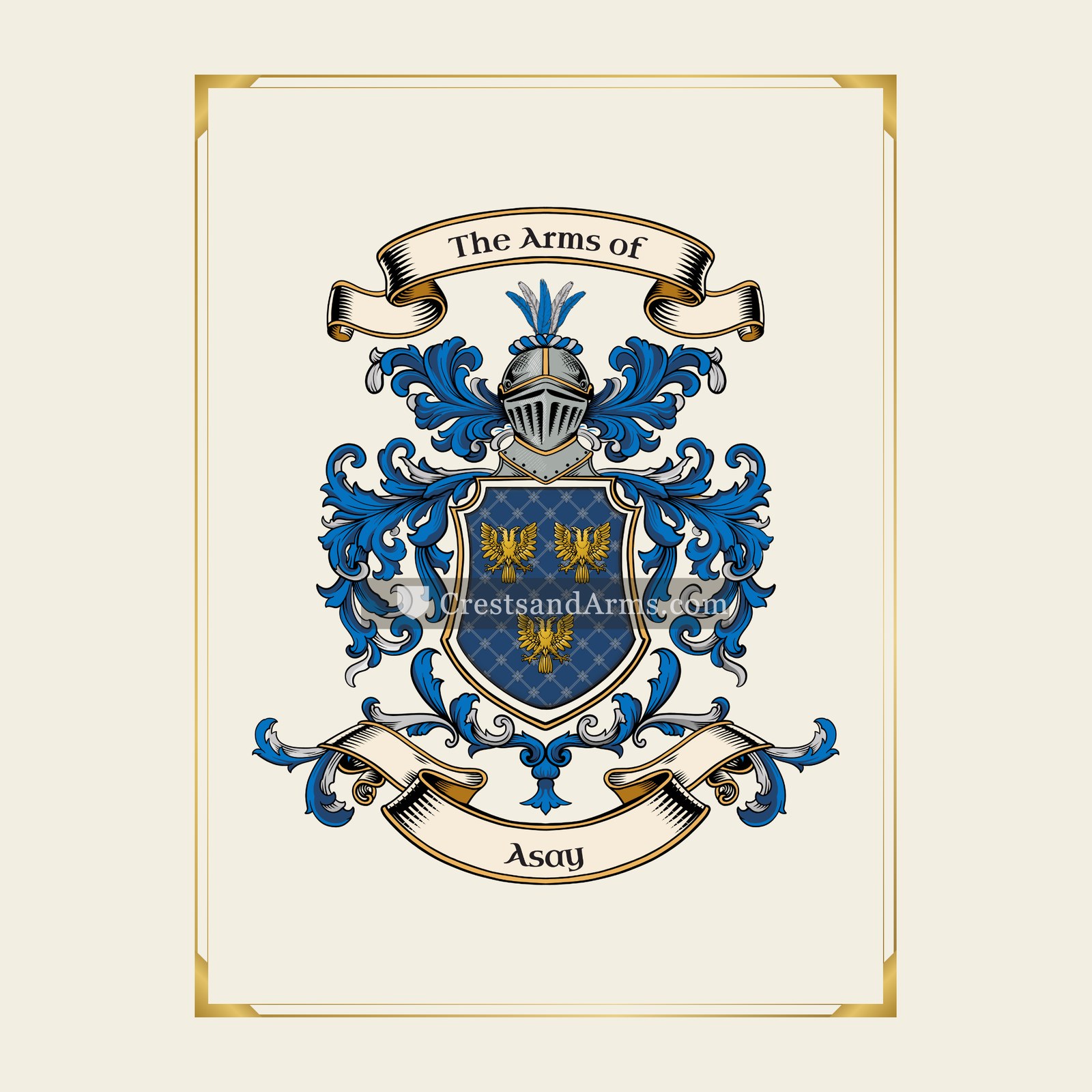 With gold border