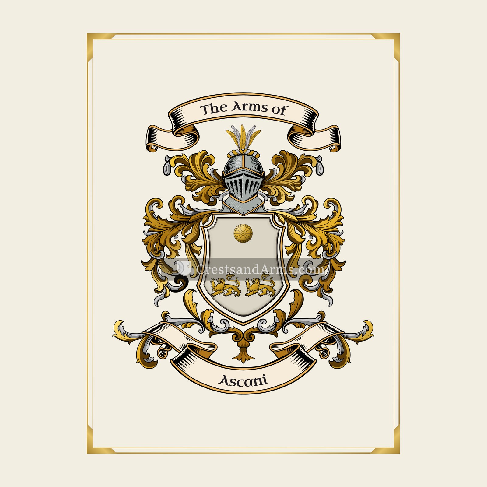 With gold border