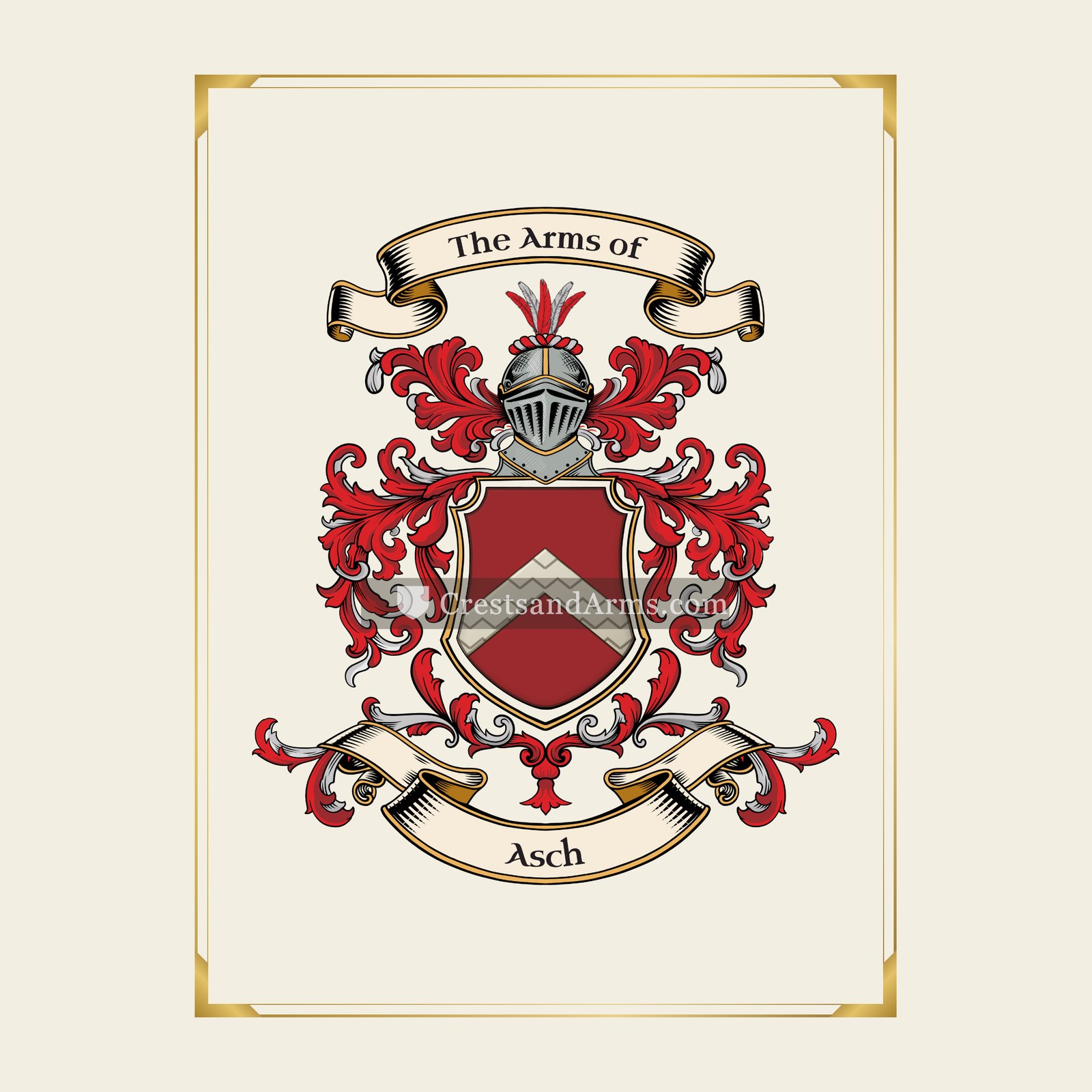 With gold border