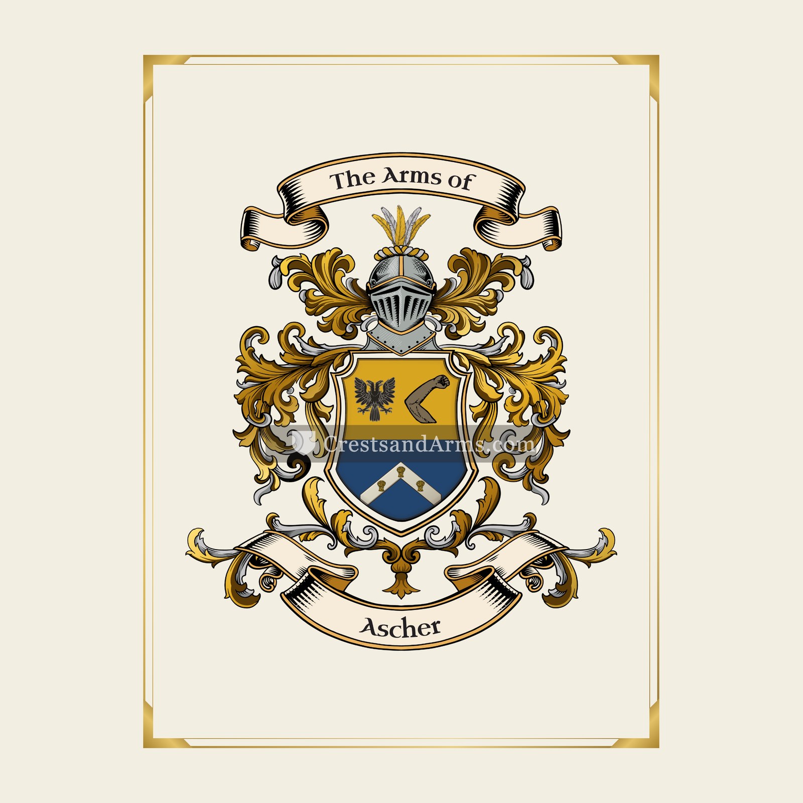 With gold border