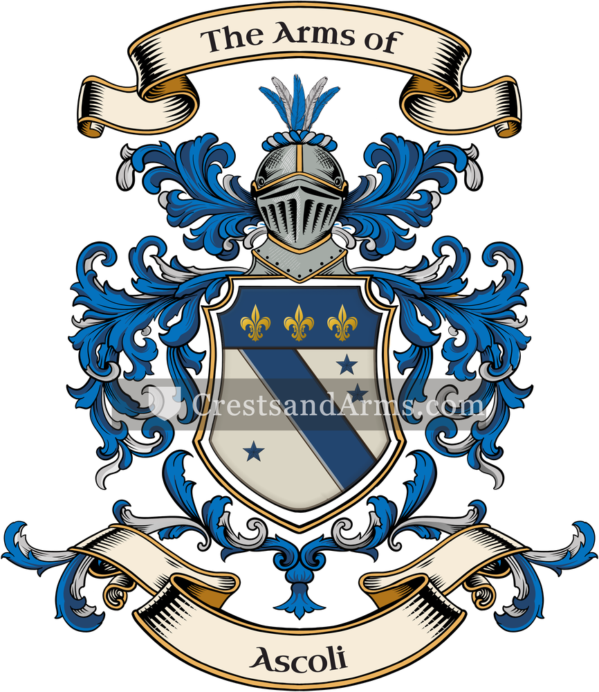 The Ascoli coat of arms, drawn from the recorded blazon