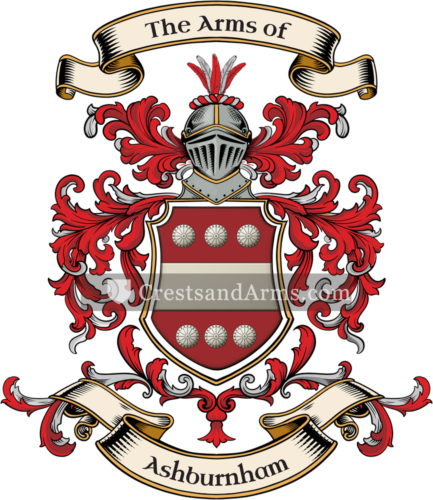 The Ashburnham coat of arms, drawn from the recorded blazon