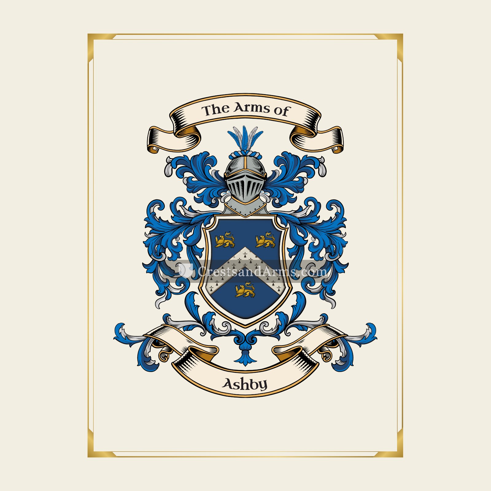 With gold border