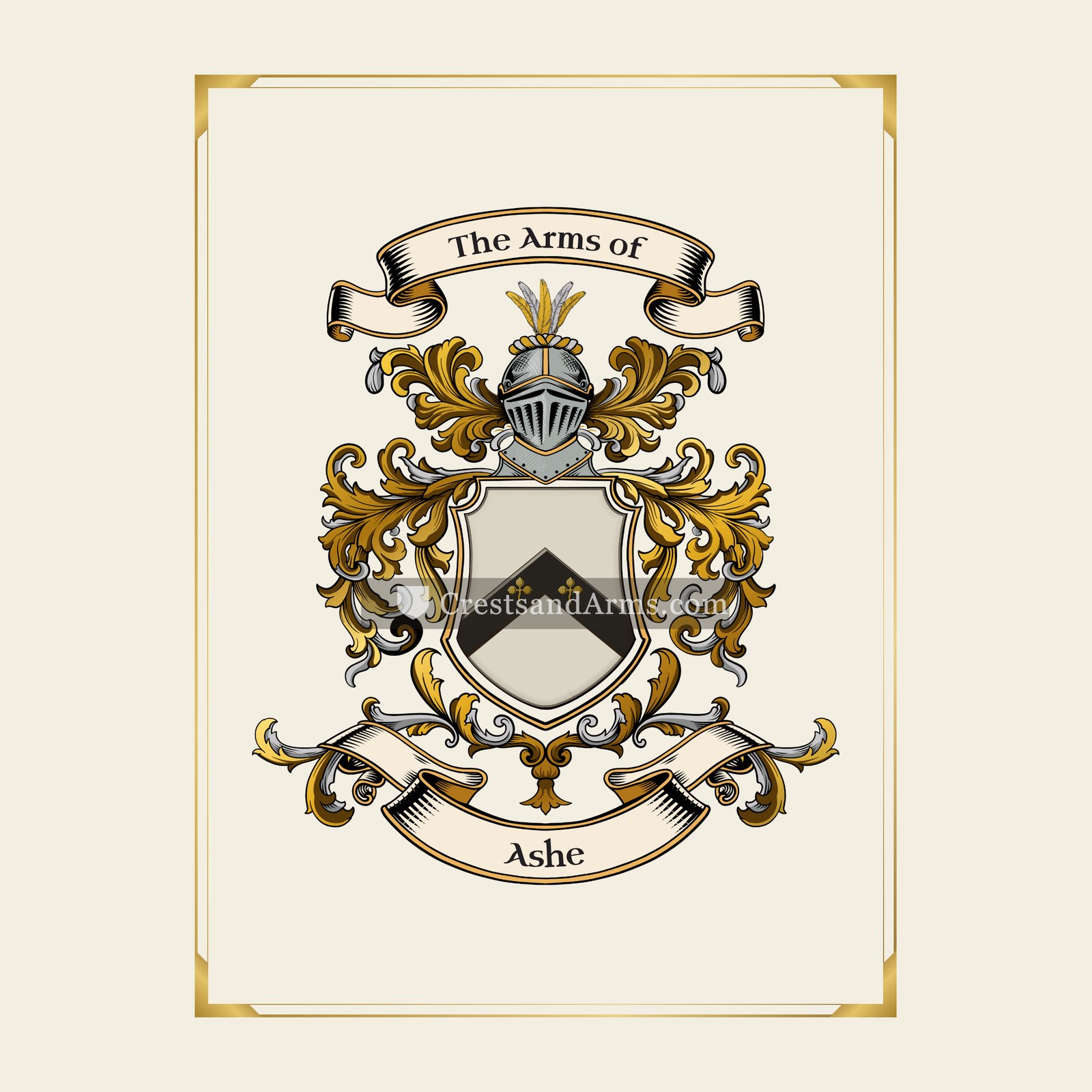 With gold border
