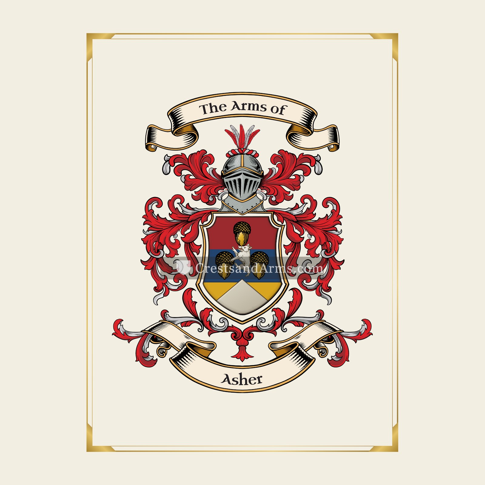 With gold border