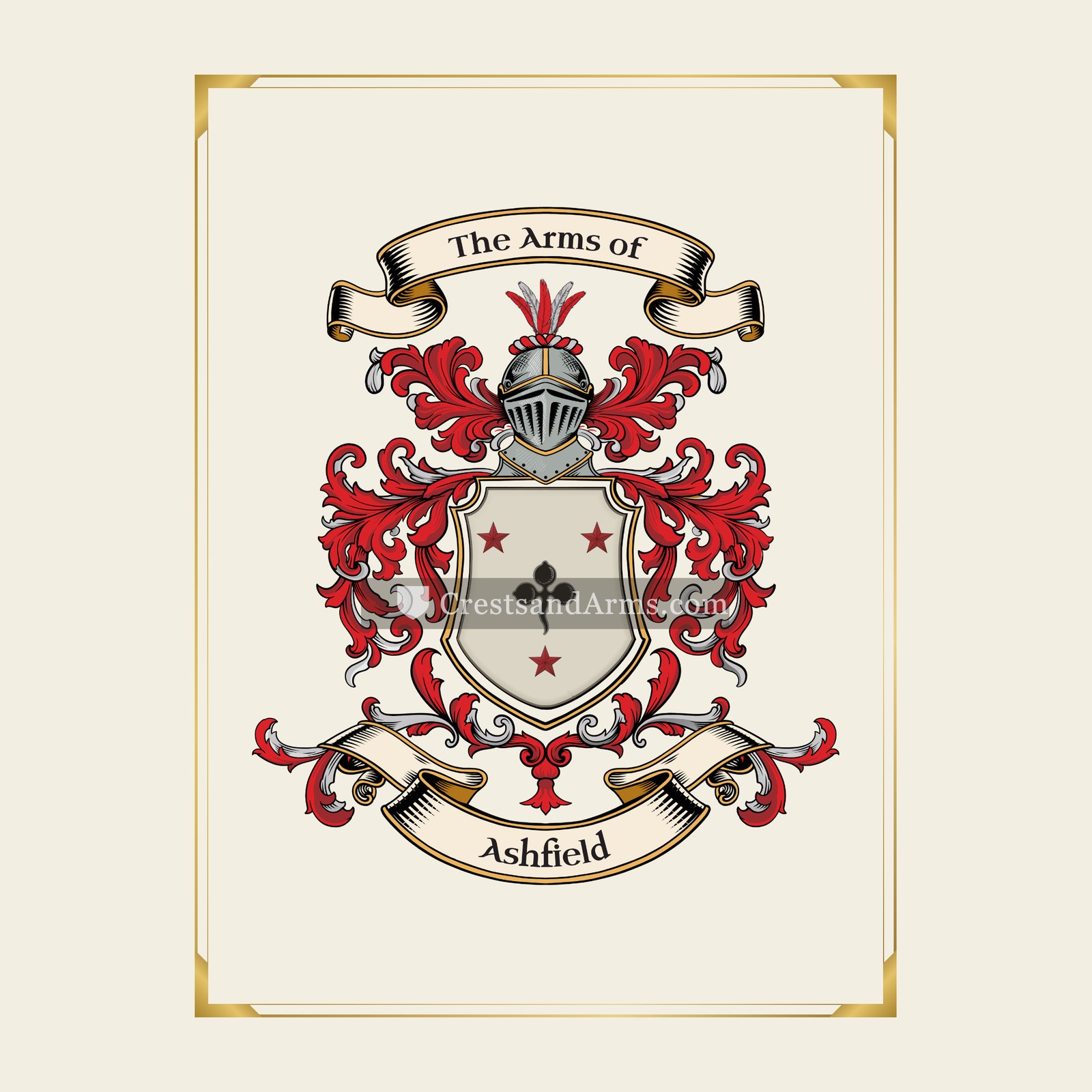 With gold border