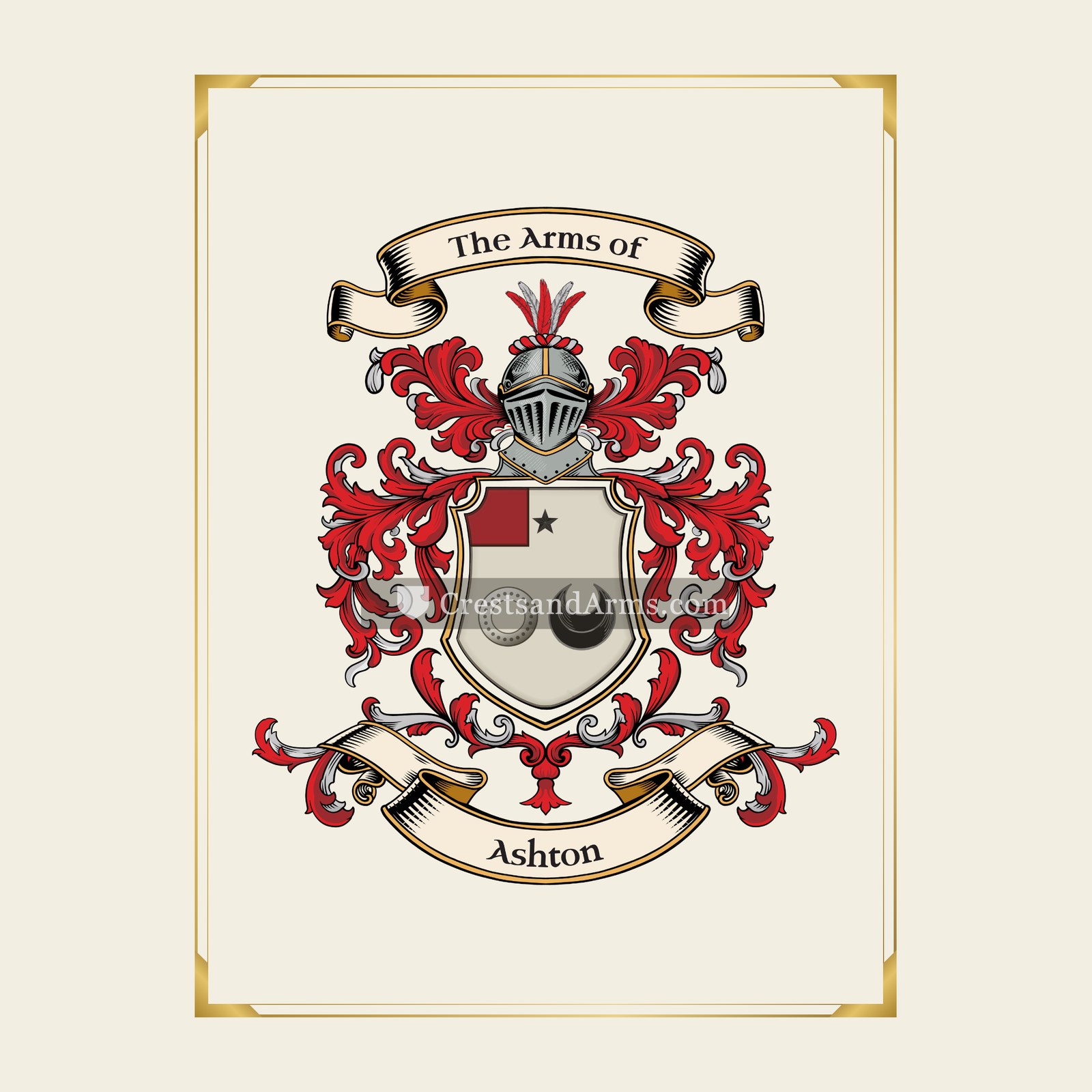 With gold border