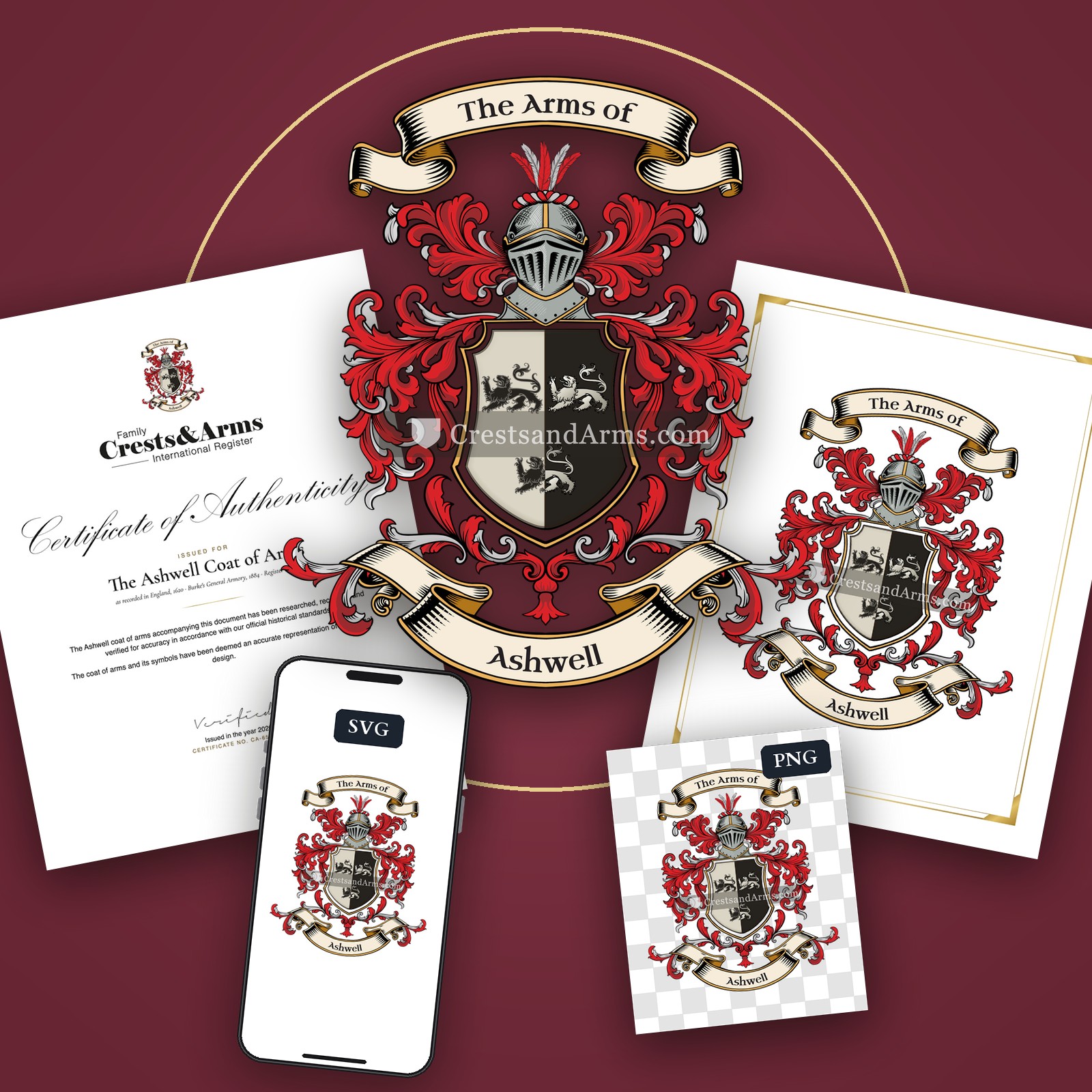 The Ashwell arms on the coat of arms — digital pack