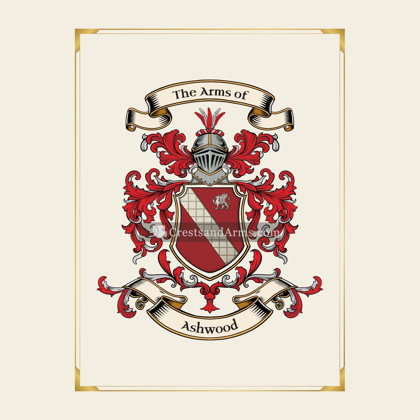 With gold border