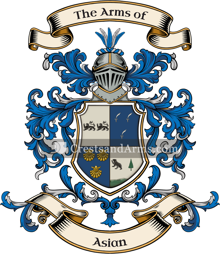 The Asian coat of arms, drawn from the recorded blazon