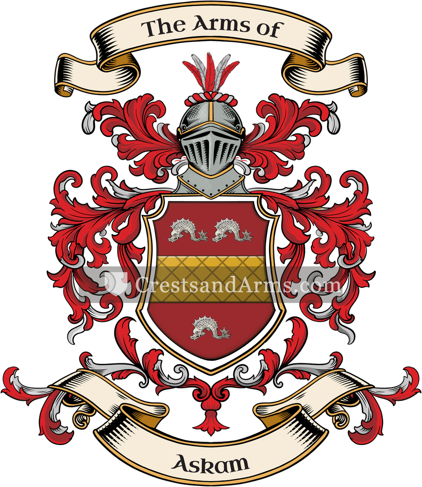 The Askam coat of arms, drawn from the recorded blazon