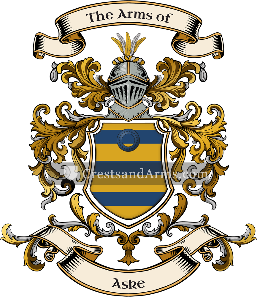 The Aske coat of arms, drawn from the recorded blazon