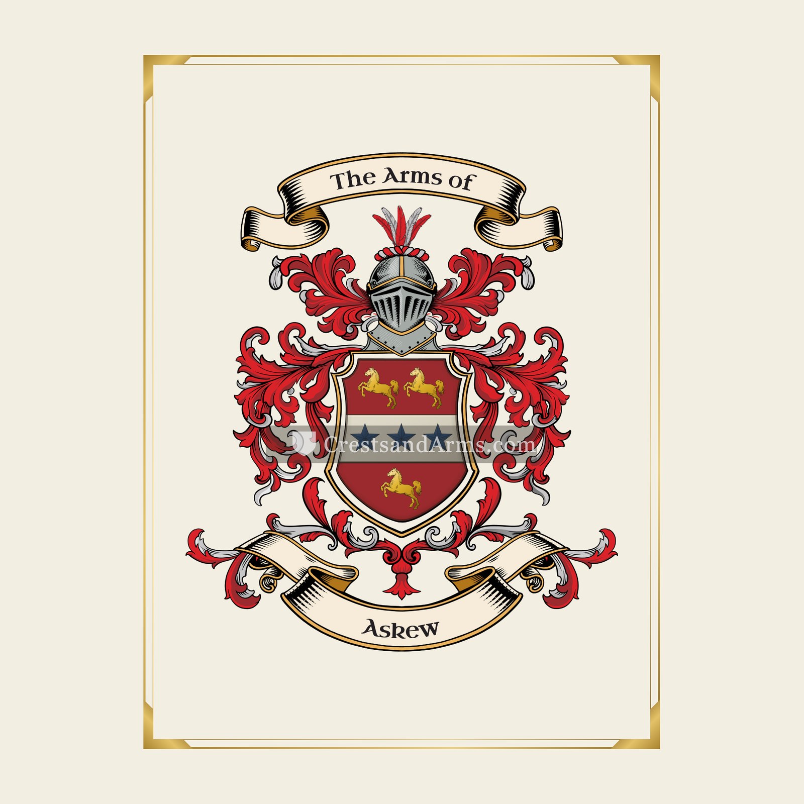 With gold border