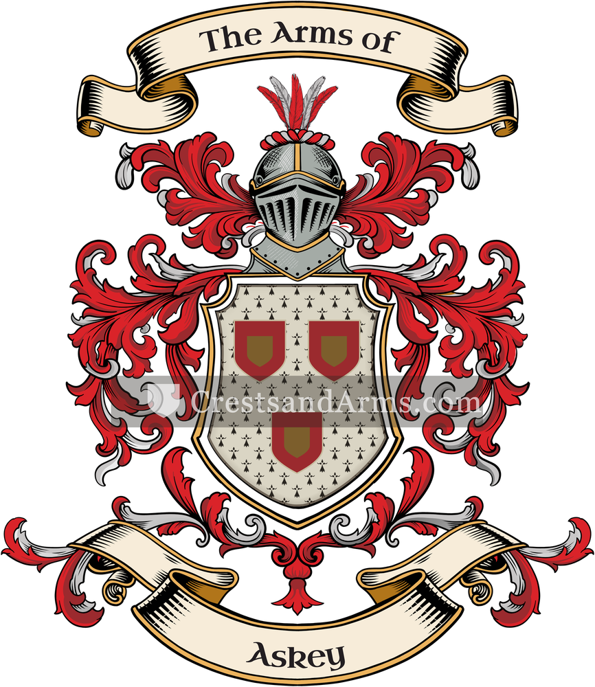 The Askey coat of arms, drawn from the recorded blazon