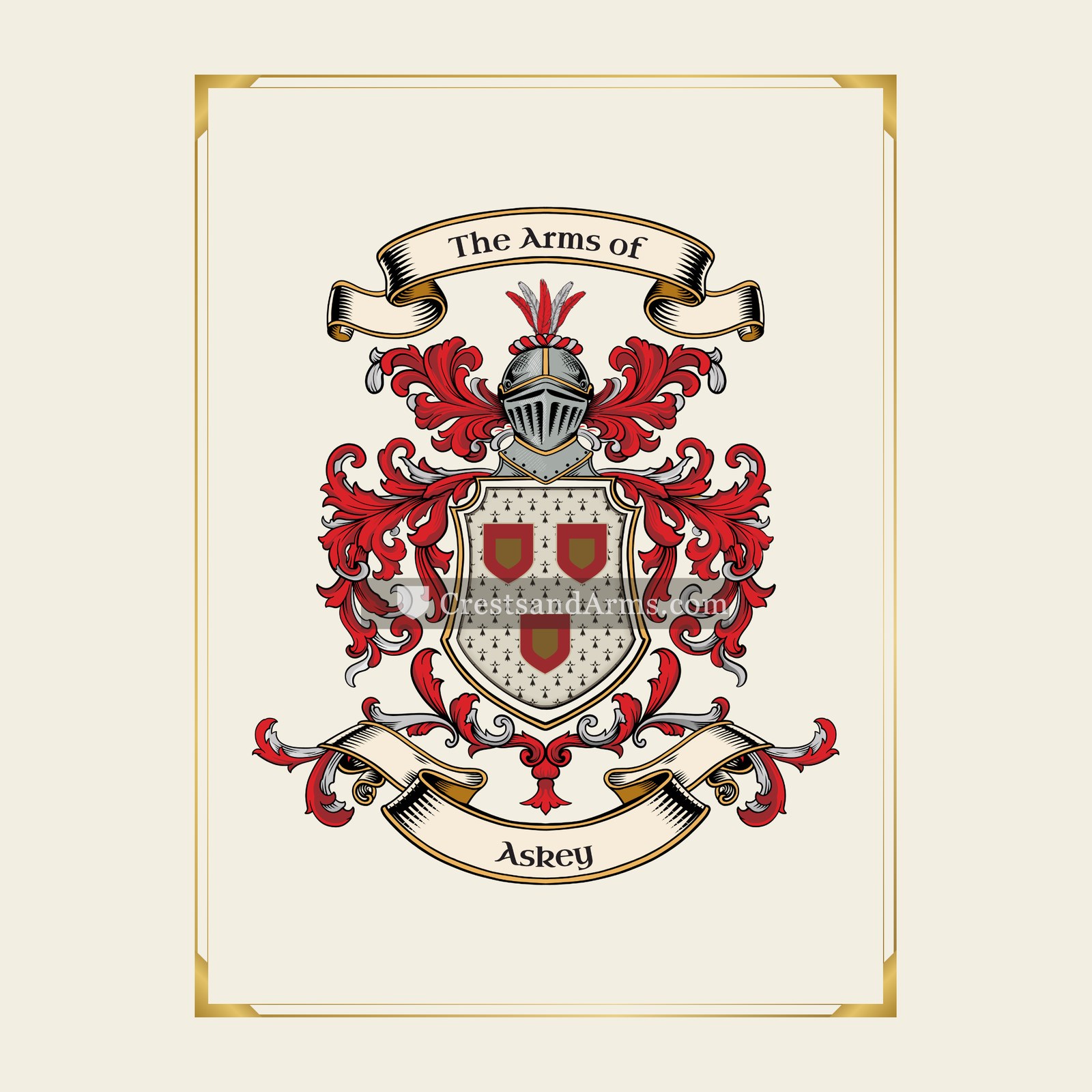 With gold border