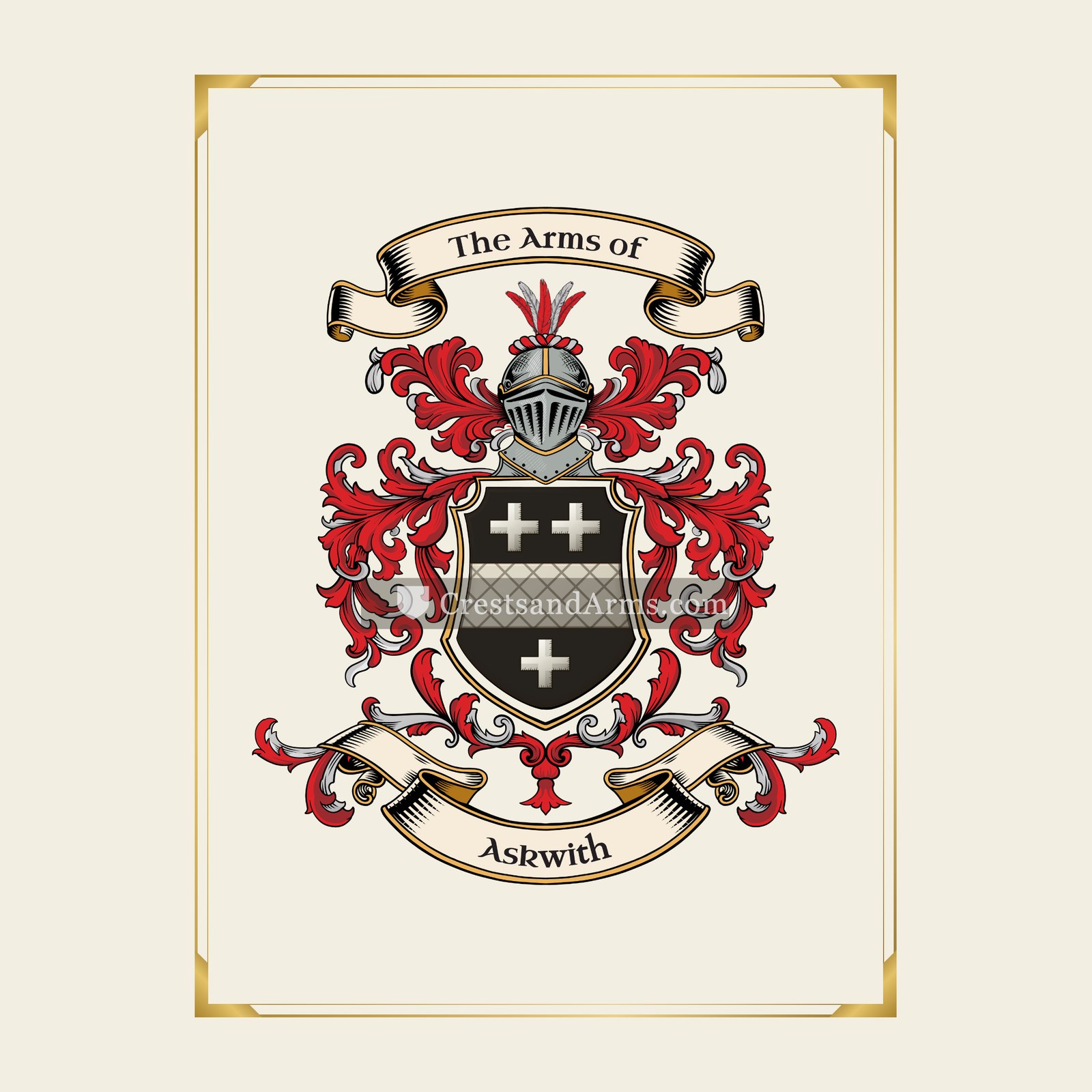 With gold border