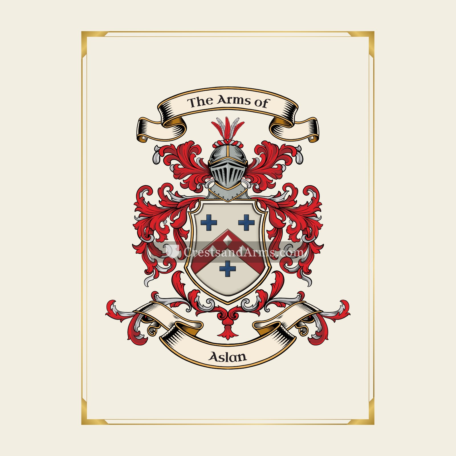 With gold border
