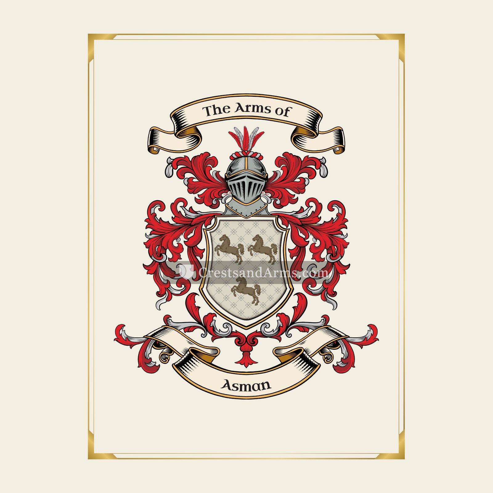 With gold border