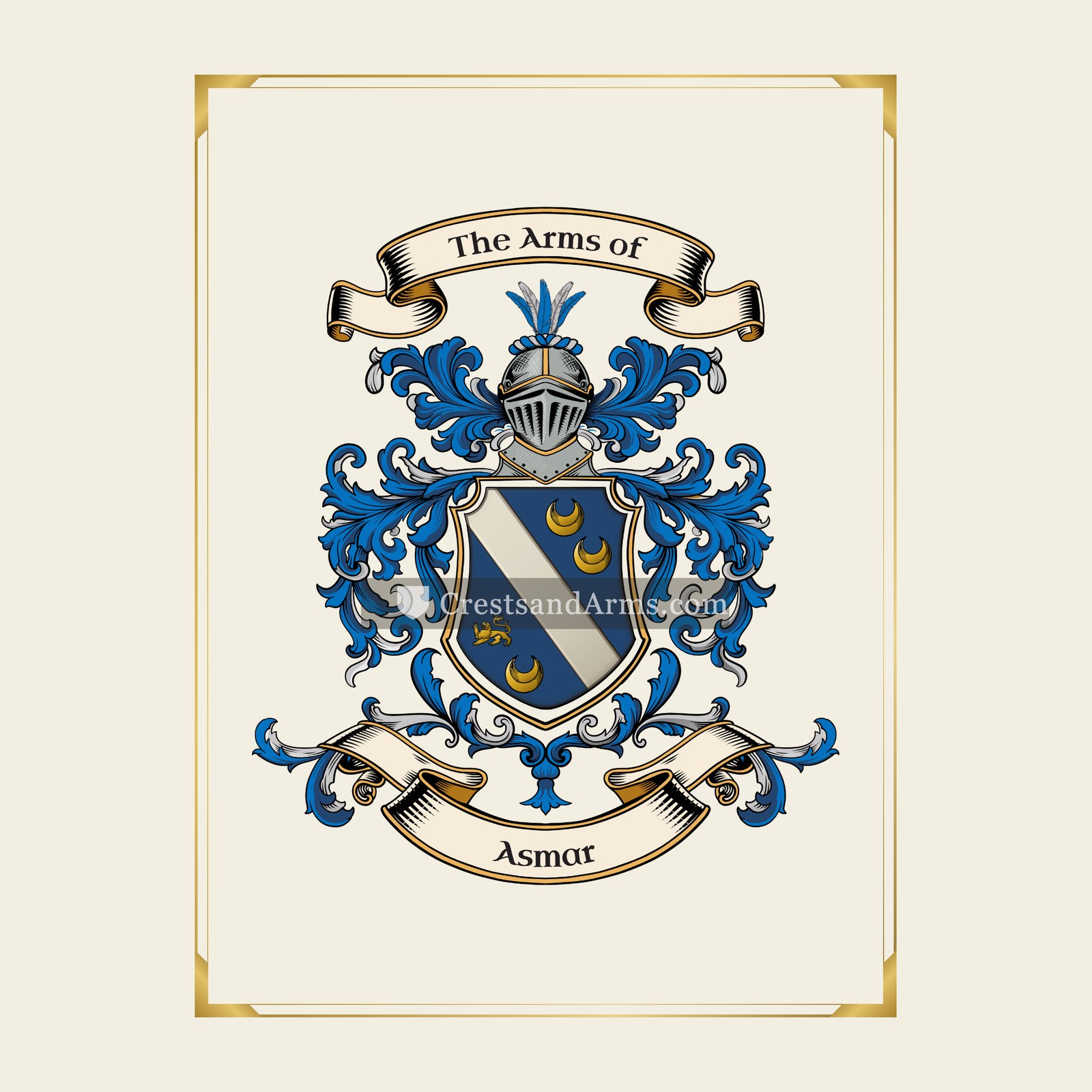 With gold border
