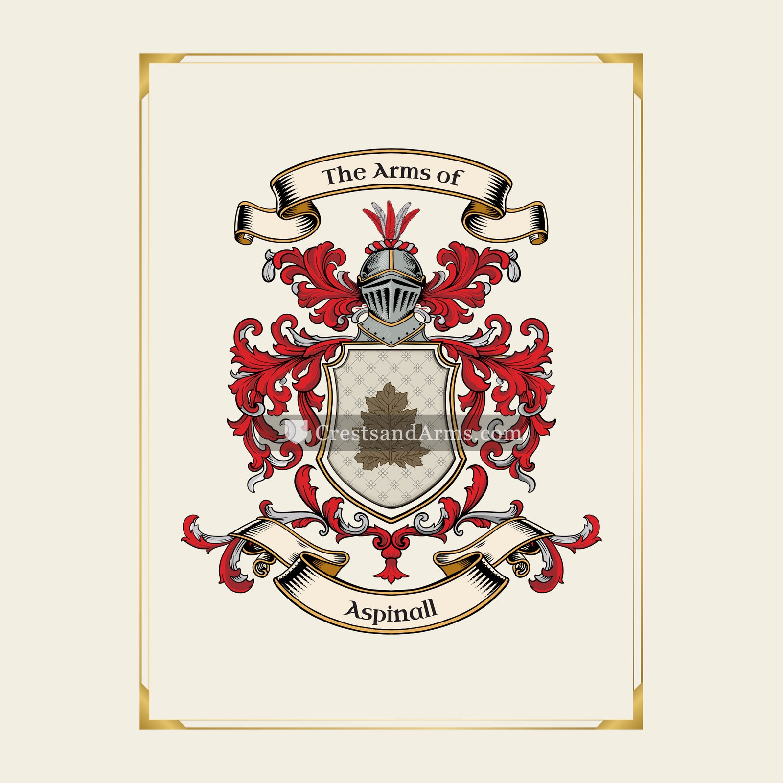 With gold border