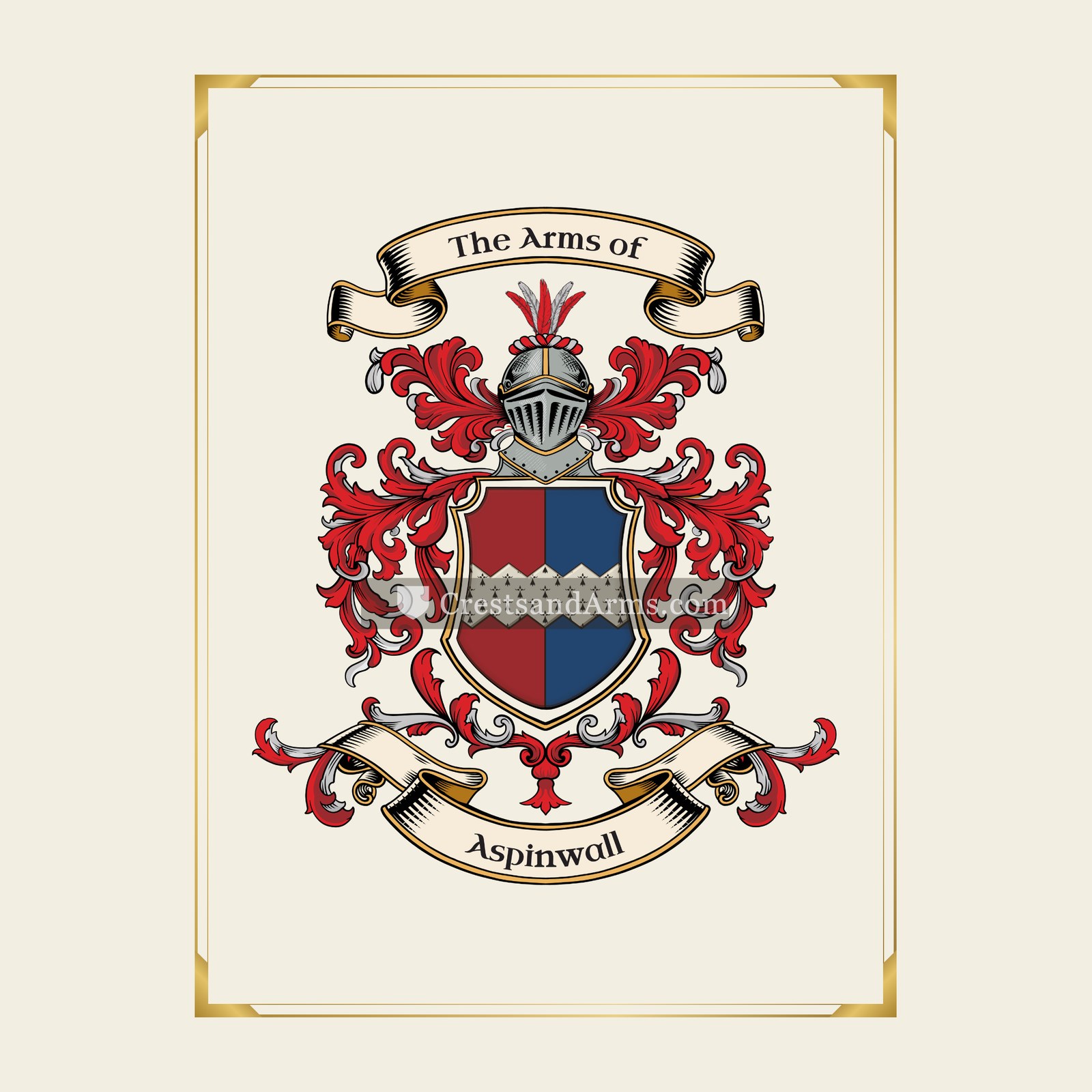 With gold border