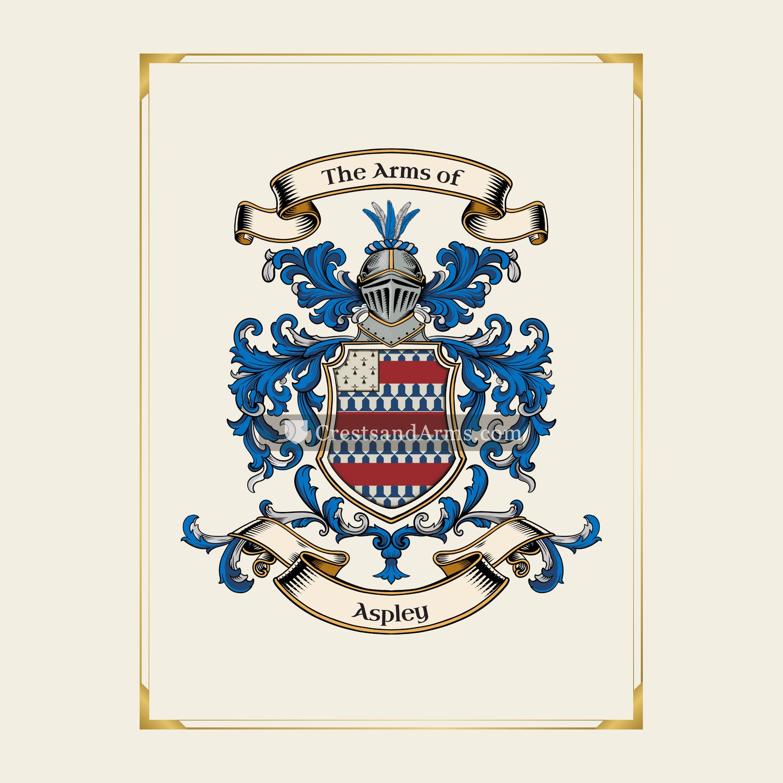 With gold border