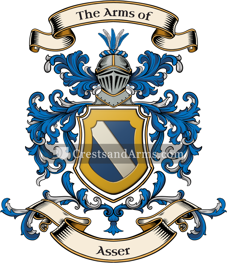 The Asser coat of arms, drawn from the recorded blazon