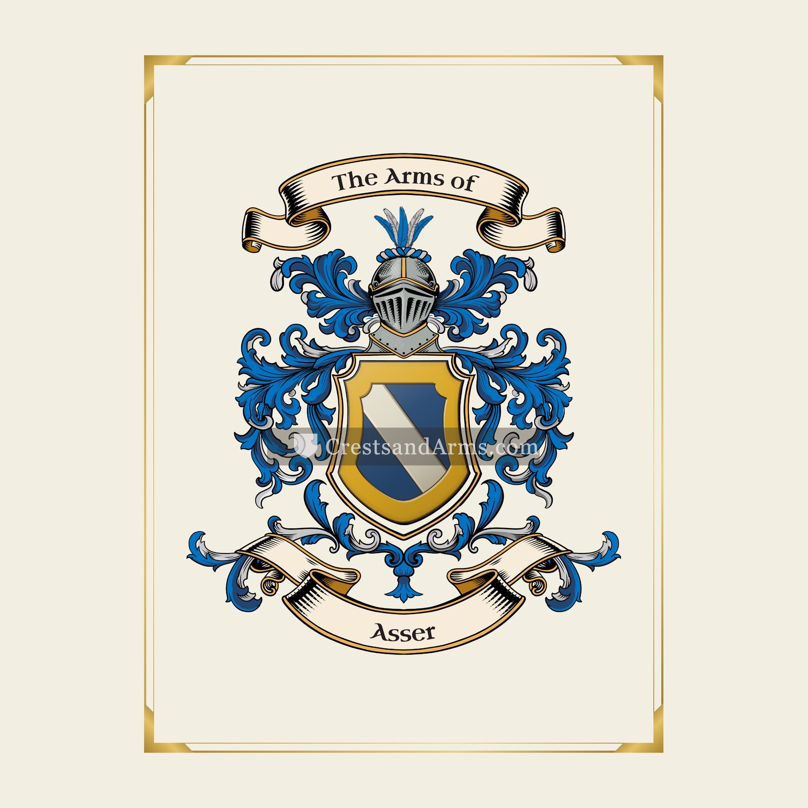 With gold border