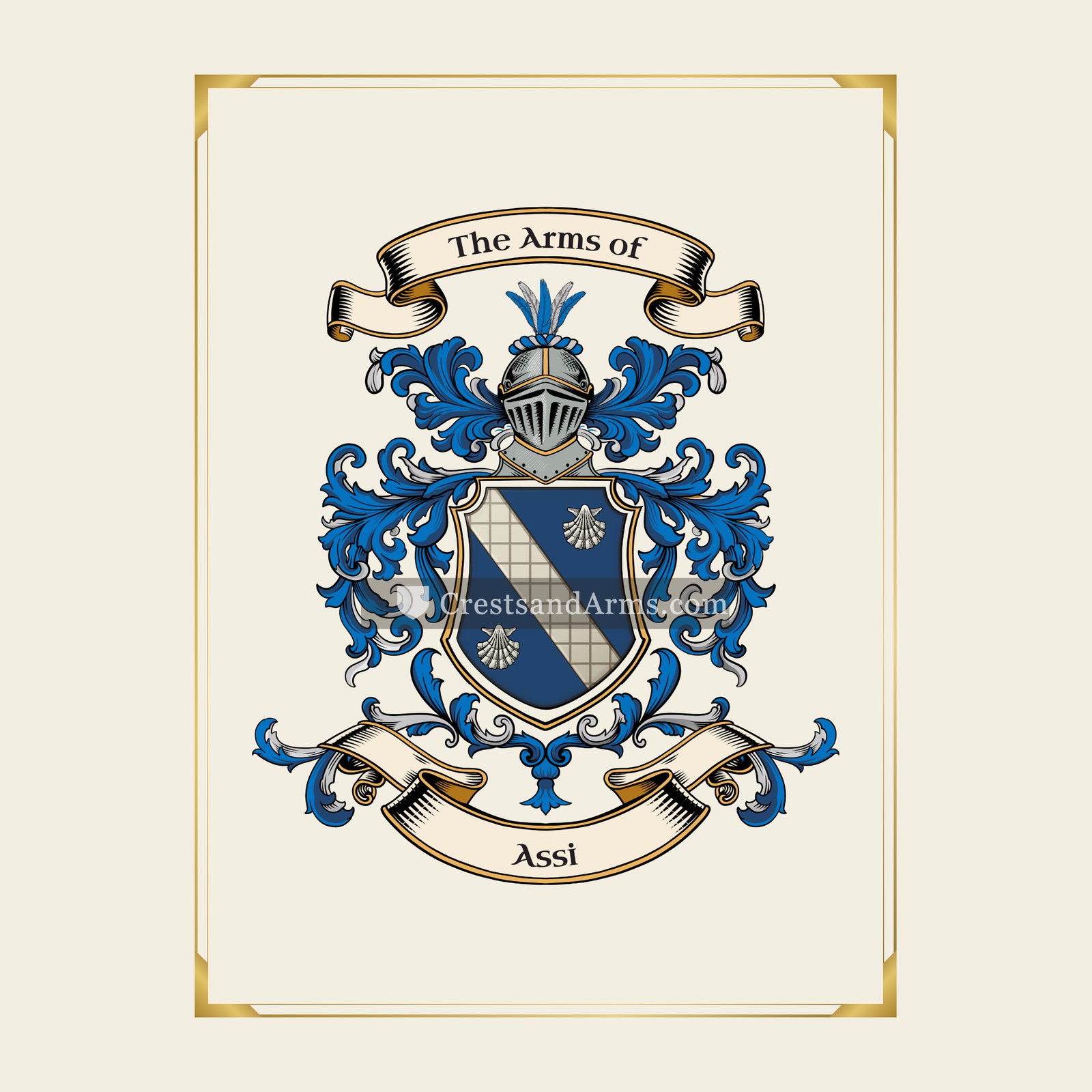 With gold border
