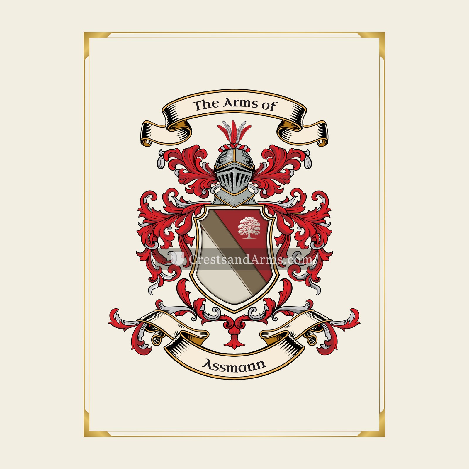 With gold border